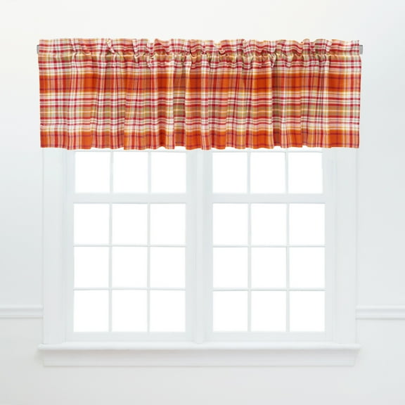 Briar Plaid 100% Cotton Set of 2 Window Valances 15.5" x 72"