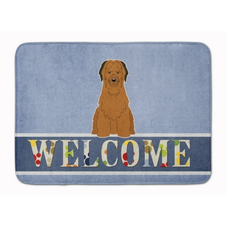 Briard Brown Welcome Machine Washable Memory Foam Mat