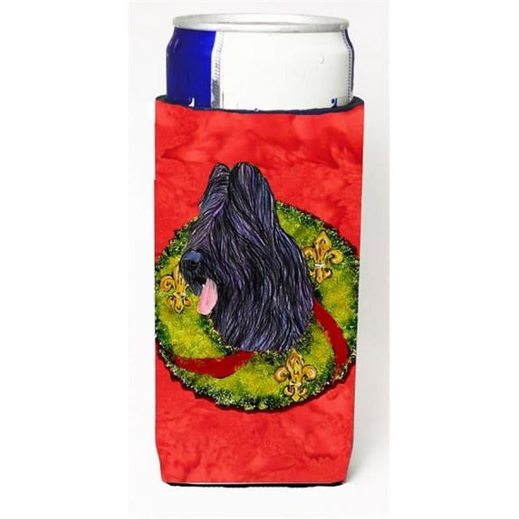 Briard Christmas Wreath Michelob Ultra bottle sleeves For Slim Cans - 12 oz.