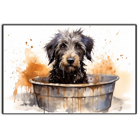 Briard Dog Canvas Bathroom Décor - Unique Bath Wall Decor - Modern Canvas Bathroom Wall Art - Room Decor - Bathroom Decorations - Restroom Sign - Wall decor living room
