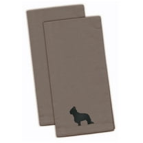 Briard Gray Embroidered Towel Set of 2