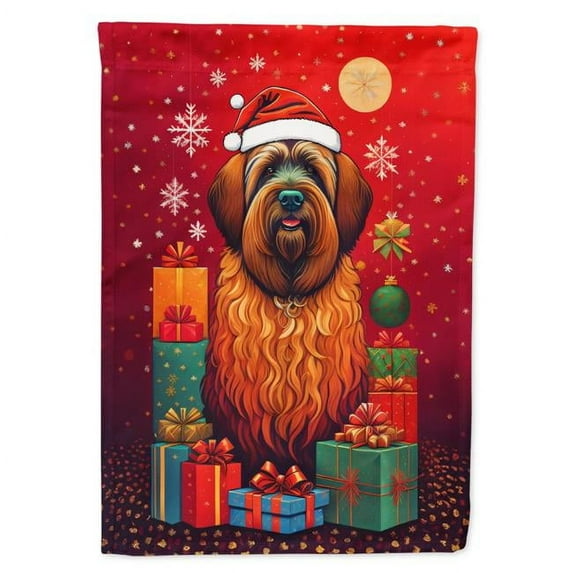 Briard Holiday Christmas Garden Flag 11.25 in x 15.5 in