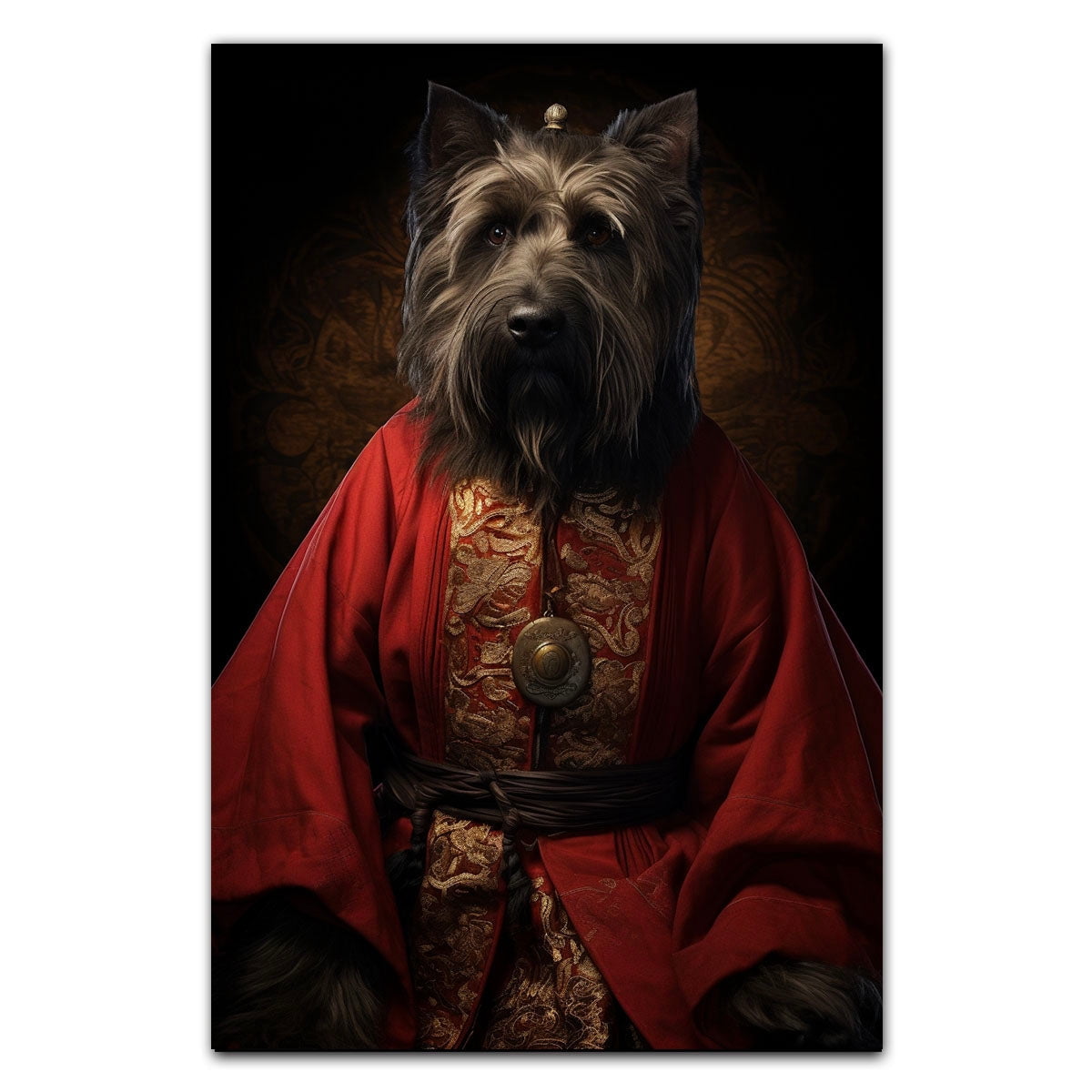 Photo inspiration: Scandinavian Dog Painting Style Reference: Briard Pets Portrait Painting Of Dog Renaissance Style On Canvas