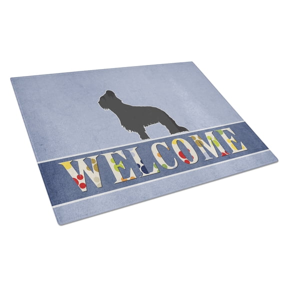 Briard Welcome Glass Cutting Board Large