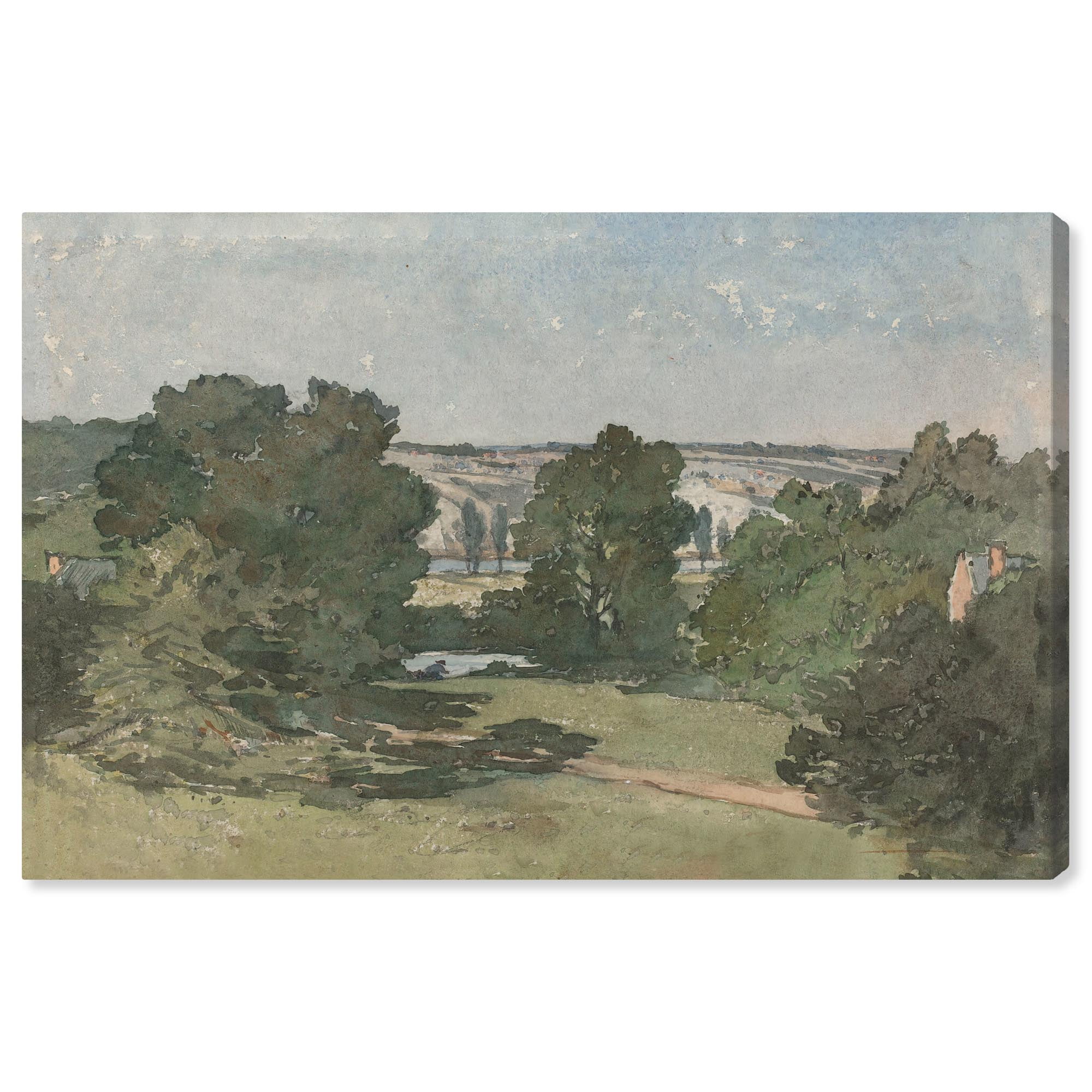 Briare 1902 Classic Landscape Unframed Canvas Art, 15" x 10"