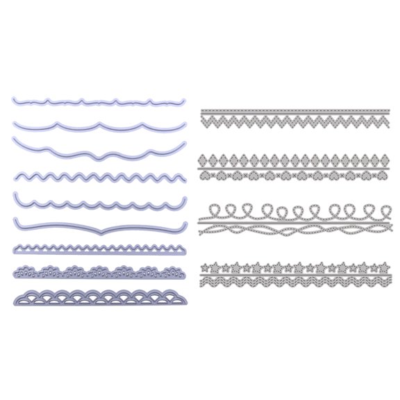 Briartw 13 Pieces/Set Edge Line Decoration Card Boundary Line Cutting Dies Stencil Create 17 Styles for Diy Scrapbooking Paper Cards Making,Crafts Tool
