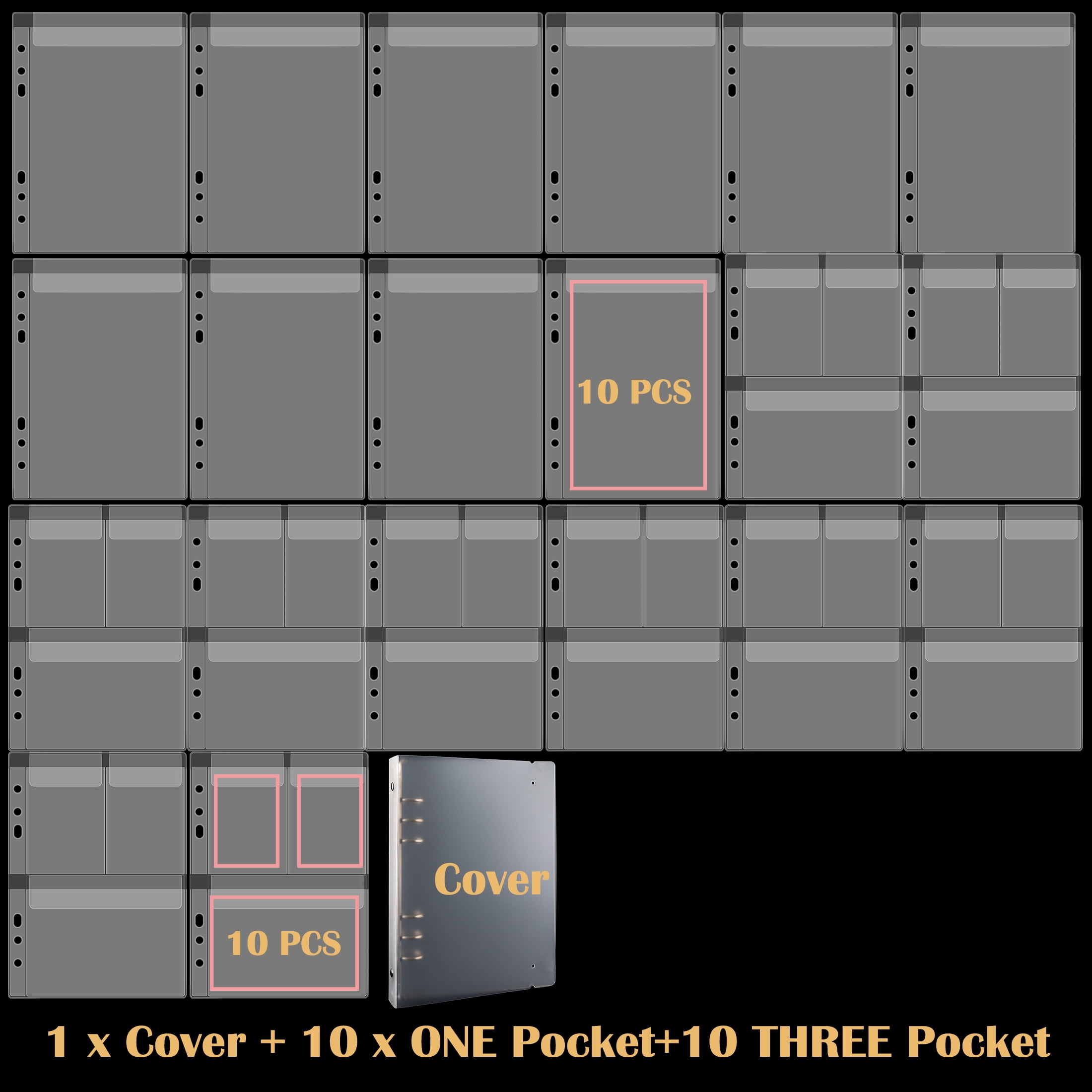Briartw 21 PACK,A5 Storage Book Binder Cover,10 Sheet Storage Inserts ...