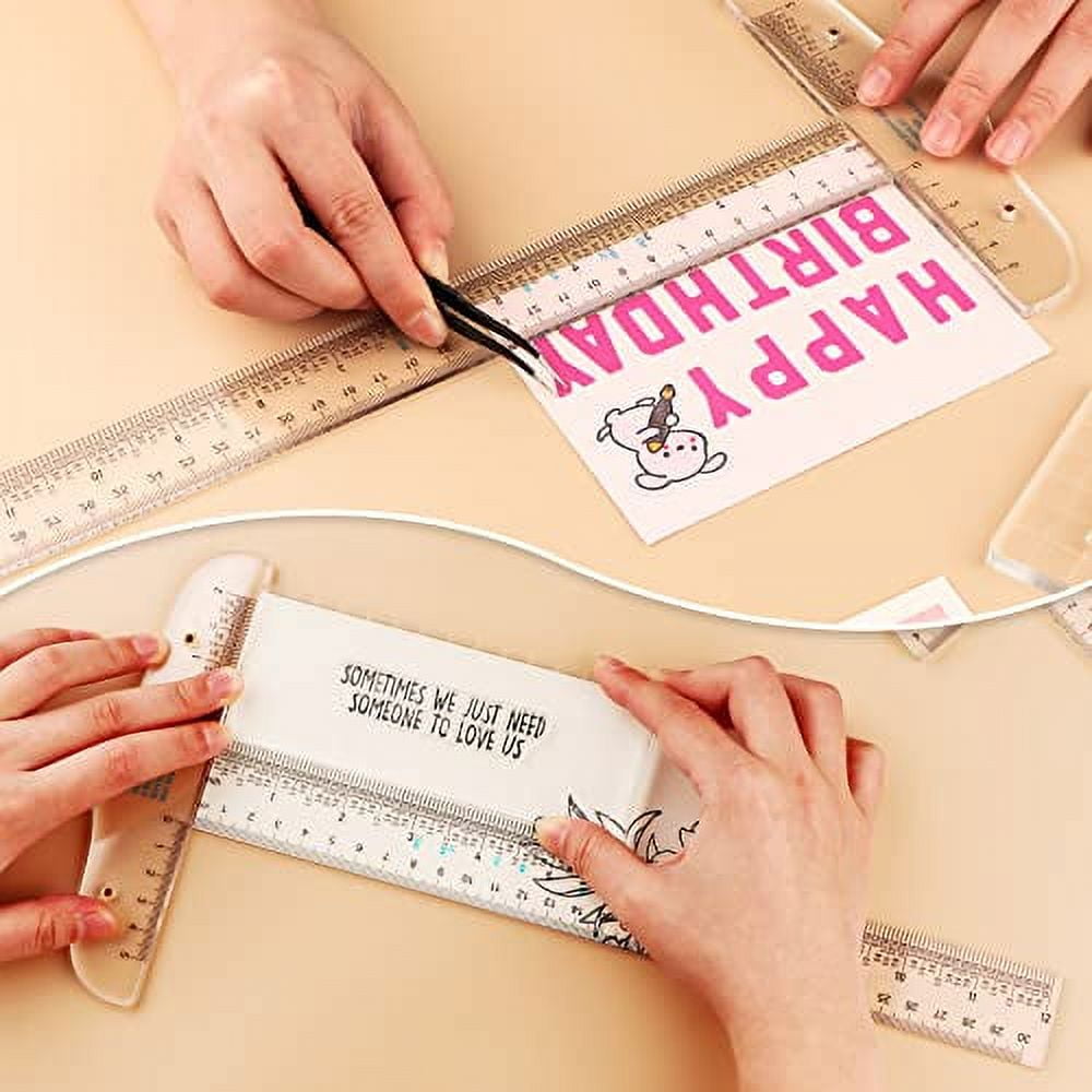 12-Inch Acrylic T-Square Ruler - Double Sided Measuring For Drafting & Crafts