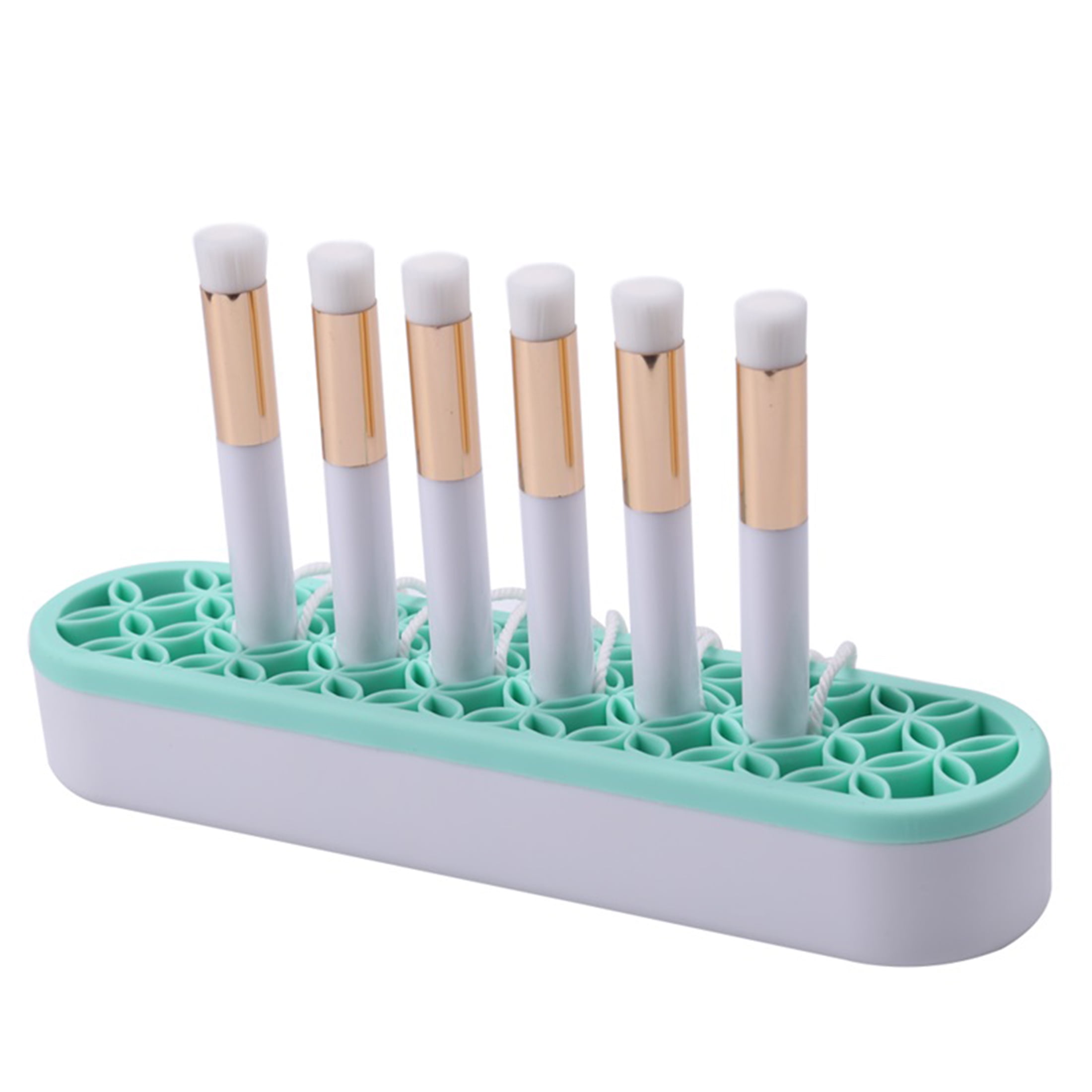 Briartw 6 Pieces Gold Mini Blending Brushes and Brush Holder Brush Rack Set for Card Making Drawing Crafting Ink Paint Brushes Sets