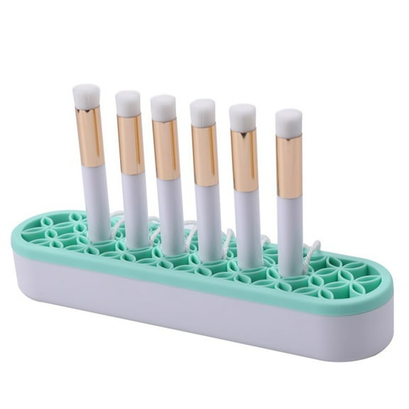 Briartw 6 Pieces Gold Mini Blending Brushes and Brush Holder Brush Rack Set for Card Making Drawing Crafting Ink Paint Brushes Sets