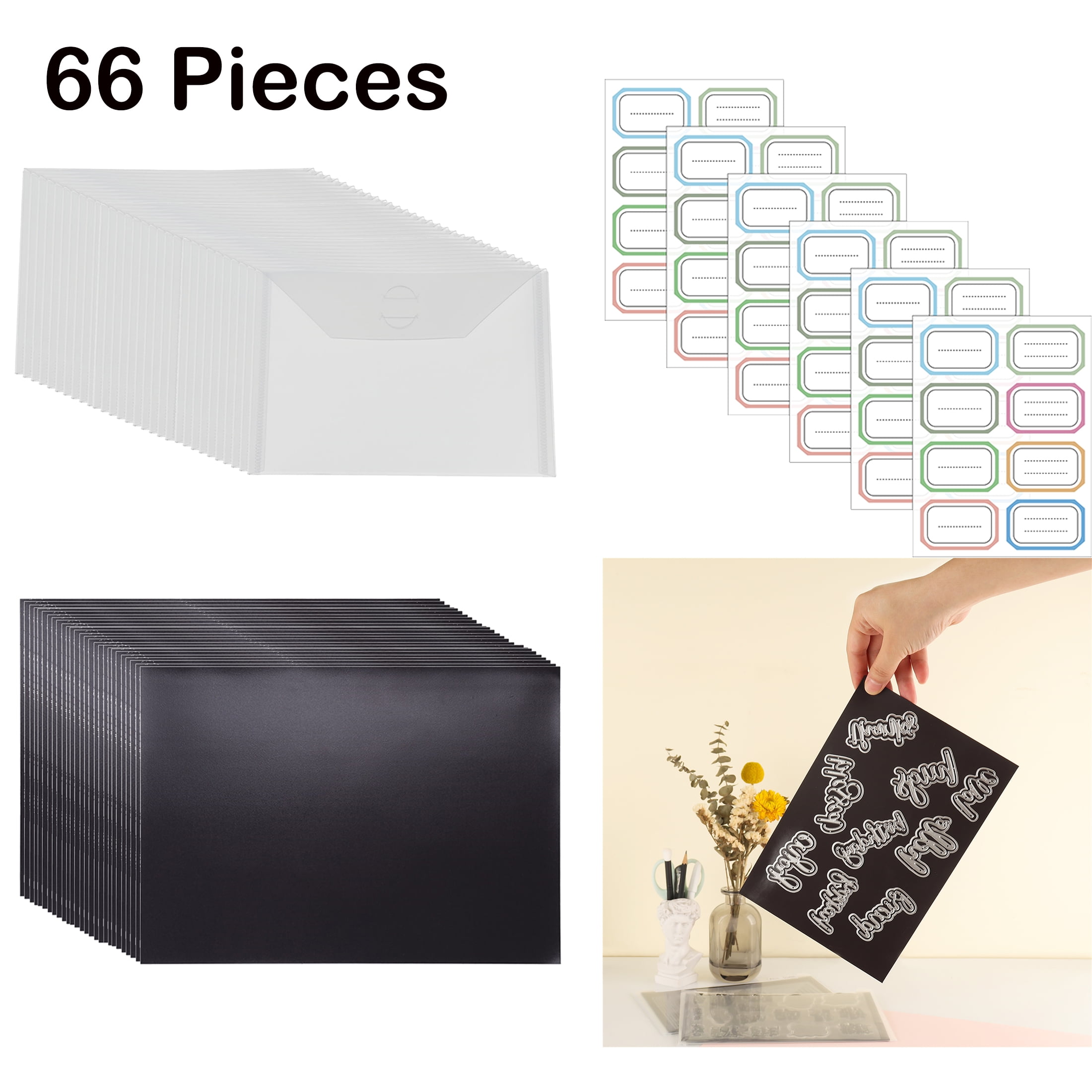 Briartw 66 Pieces,30 Piece Large Storage Pockets,30 Piece Rubber Soft ...