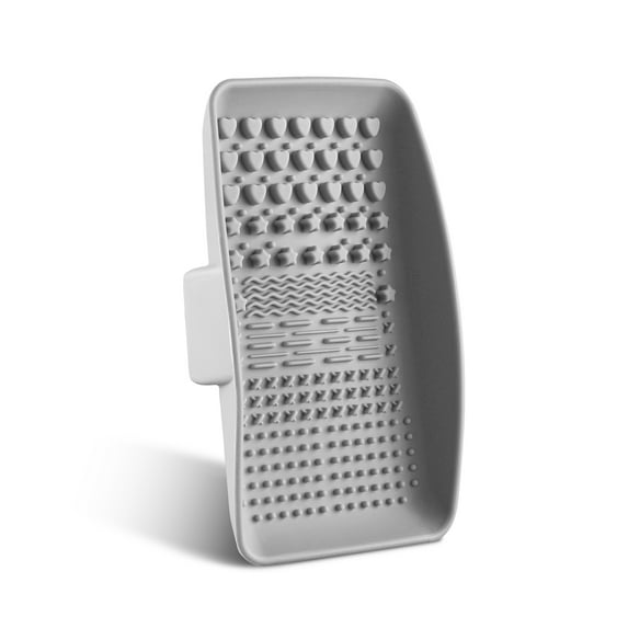 Briartw Grey Handheld Silicone Brush Scrubber,Brush Cleaning Palette,Multi-textured Surface for Deep Cleaning Various Types of Brushes