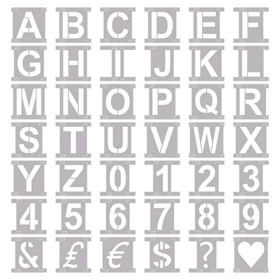 Briartw Letter Stencils Symbol Numbers Craft Stencils 3 Size Height Combi 126 Pieces Full Set Interlocking Stencil Kit,Reusable Alphabet Templates for Painting