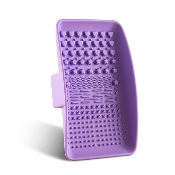 Briartw Purple Handheld Silicone Brush Scrubber,Brush Cleaning Palette,Multi-textured Surface for Deep Cleaning Various Types of Brushes