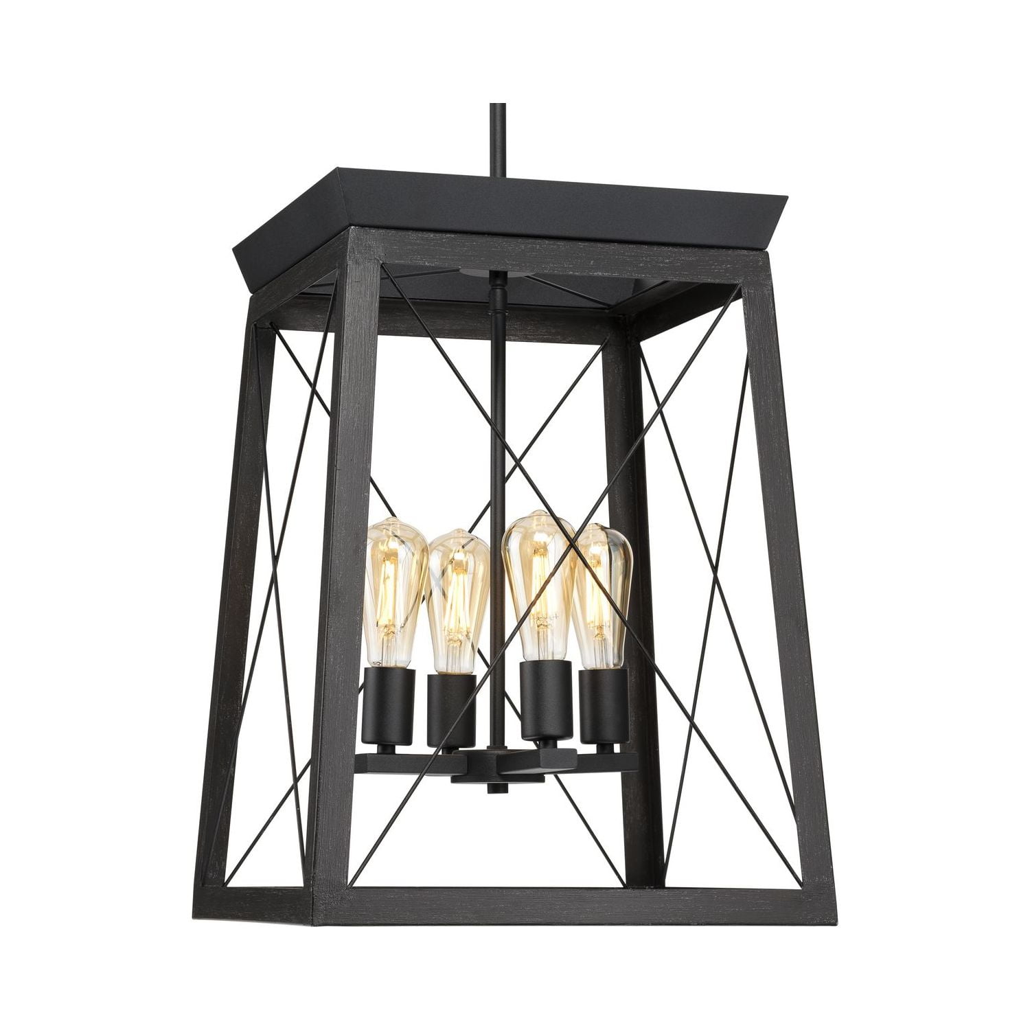 Briarwood Textured Black 4-Light Farmhouse Chandelier