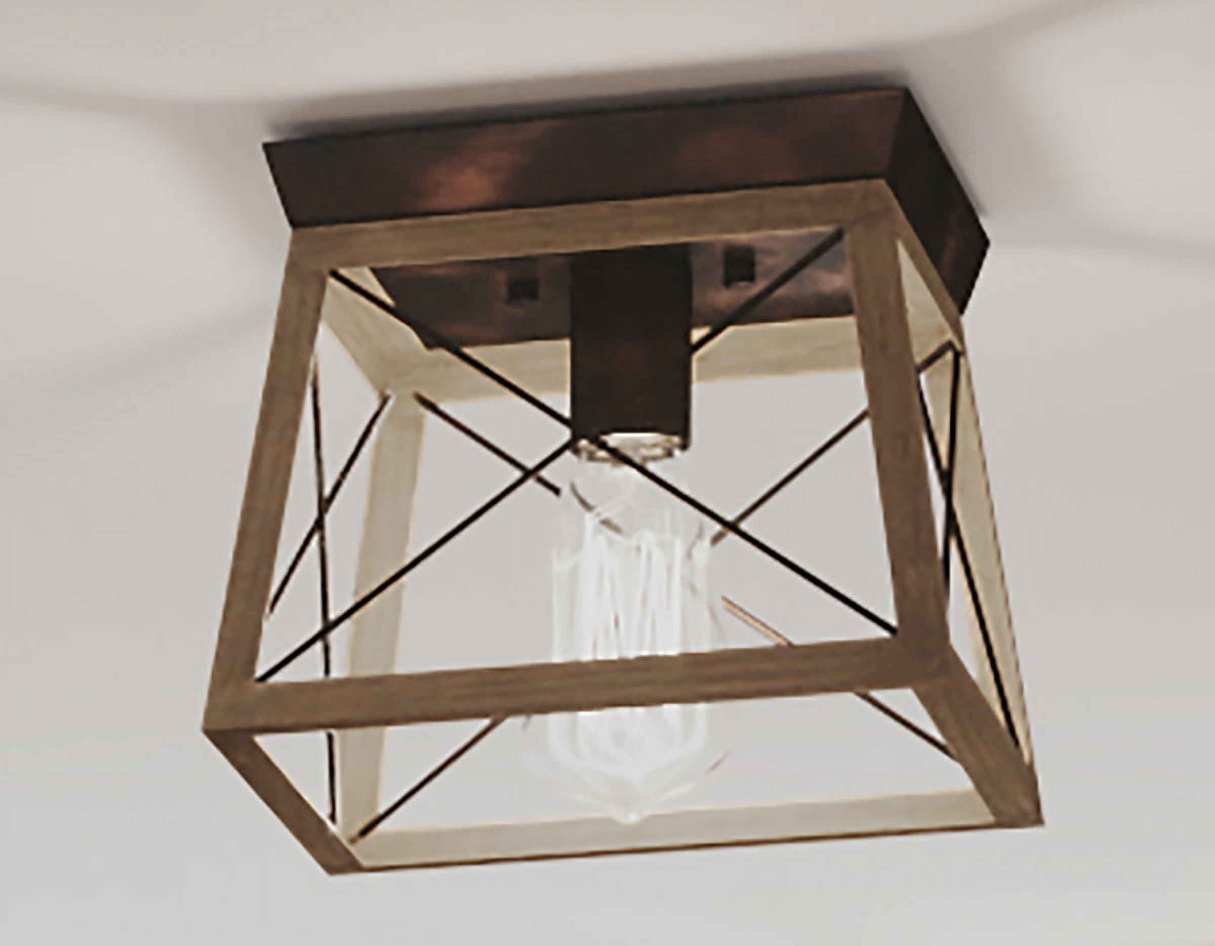 Briarwood Antique Bronze Crystal Flush Mount Light with Vintage Charm