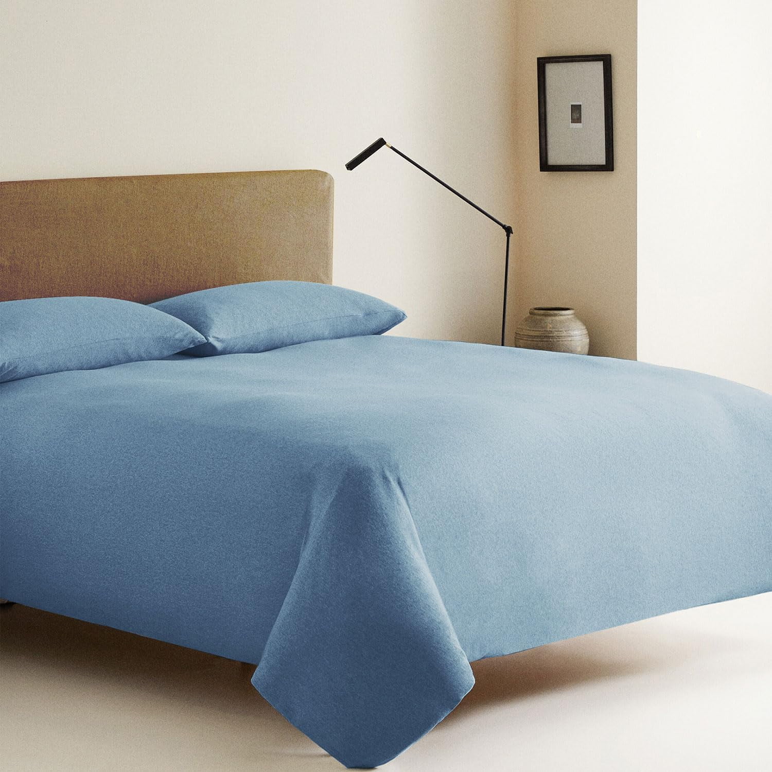 Queen Blue Cotton Jersey Sheet Set with Deep Pockets