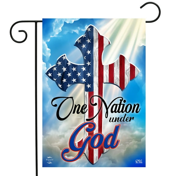 Briarwood Lane One Nation Under God Cross Garden Flag