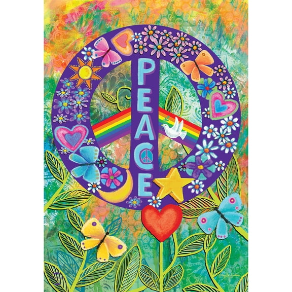 Briarwood Lane Spring House Flag 40x28 For Outdoor Peace Floral For Spring House Flag