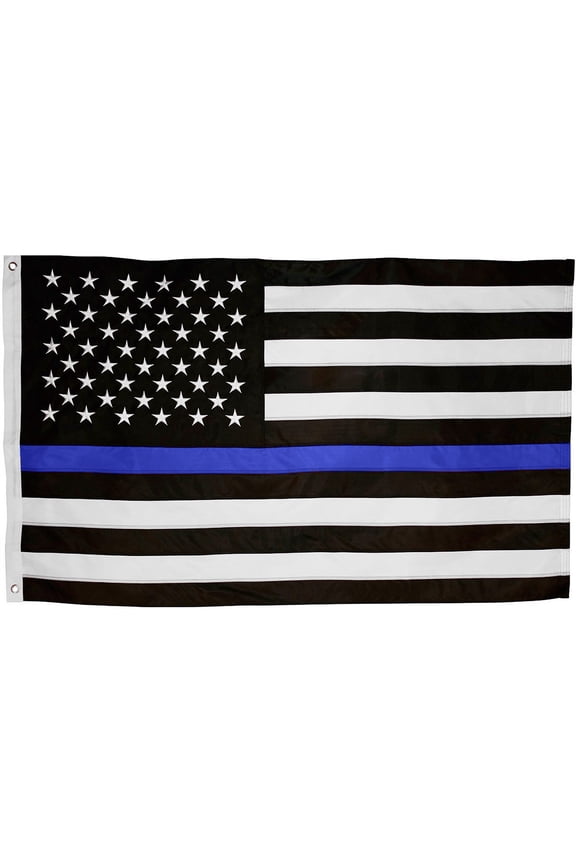 Thin Blue Line Embroidered Grommet Flag