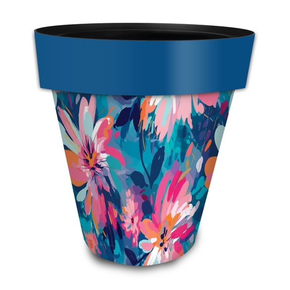 Briarwood Lane Everyday Planter 14" x 15" x 15" Abstract Floral Large Planter