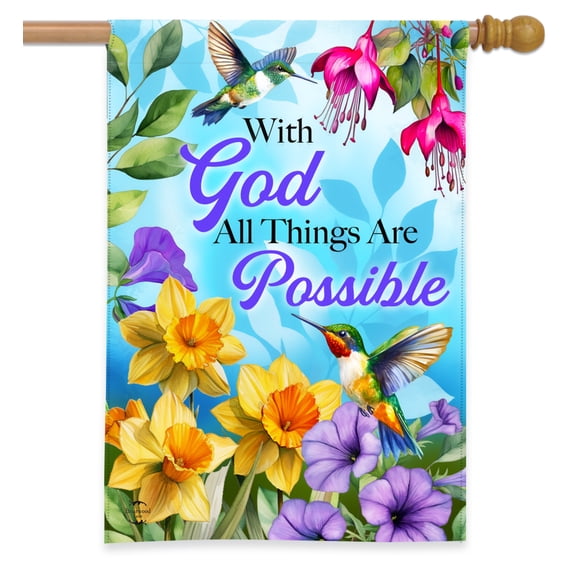 Briarwood Lane Spring House Flag 40x28 For Outdoor All Things Are Possible For Spring House Flag