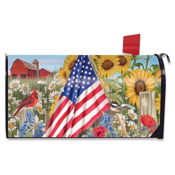 Briarwood Lane Mailbox Cover  - Standard Size - America the Beautiful Summer For Summer Mailbox Cover