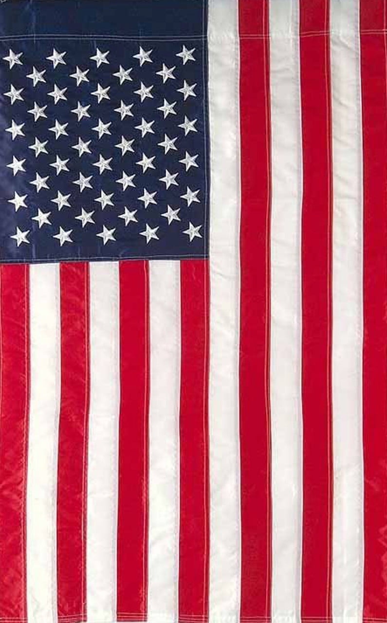 Patriotic American Flag Applique & Embroidered House Flag