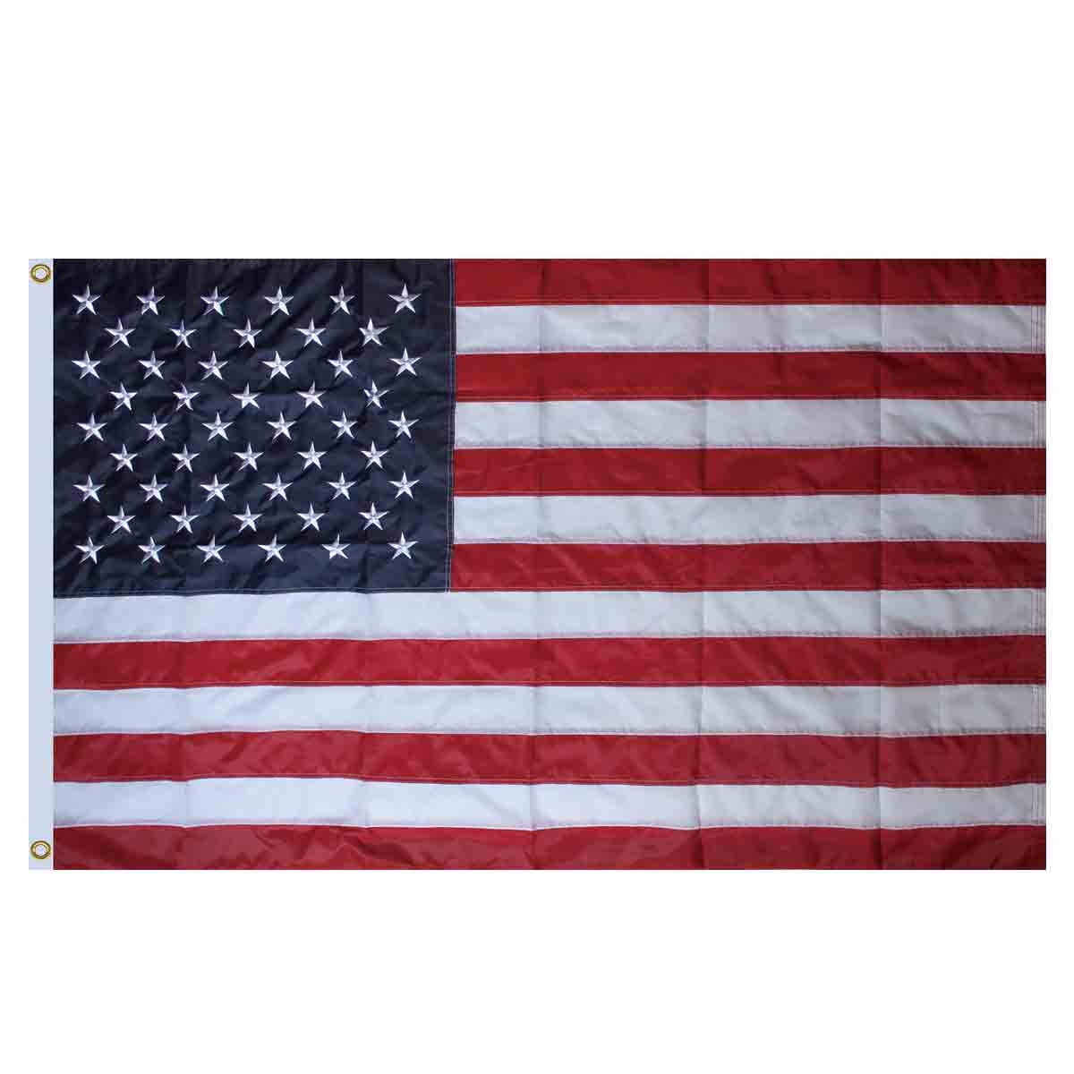American Flag Embroidered Polyester Outdoor Grommet 14" x 6"