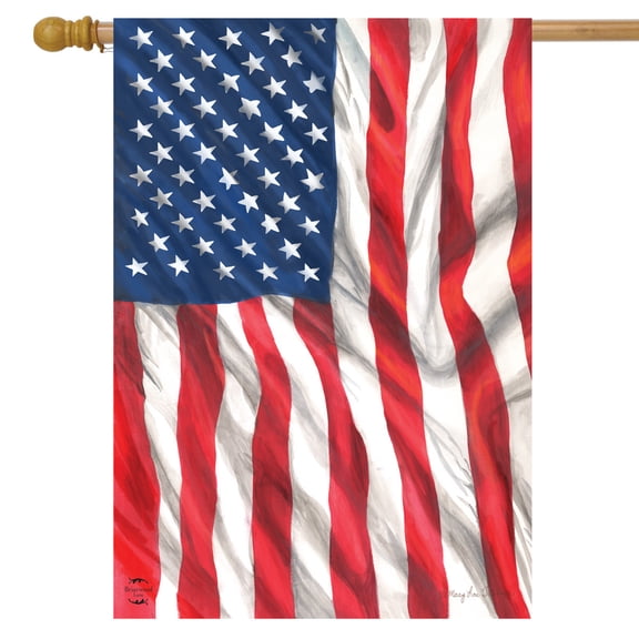 Briarwood Lane American Flag Waving House Flag