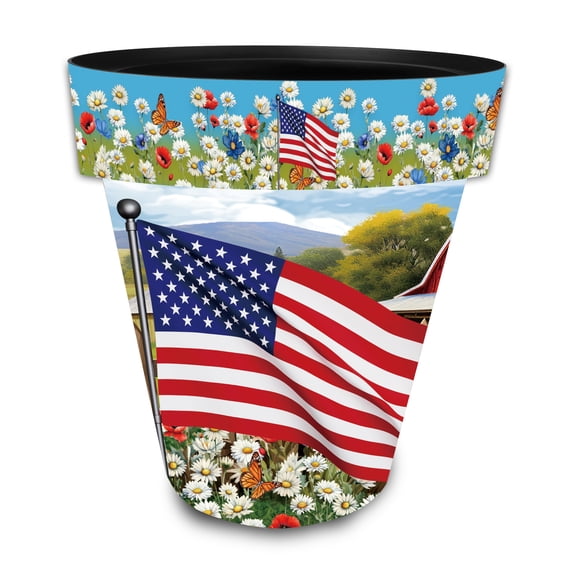 Briarwood Lane Spring Planter 14" x 15" x 15" American Flower Field Large For Spring Planter