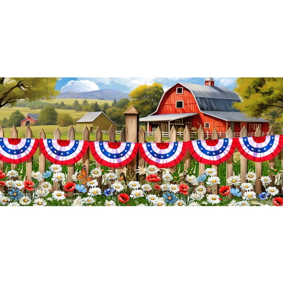 Briarwood Lane Summer American Flower Field Mini Mat 22x10 Indoor Outdoor For Summer Doormat