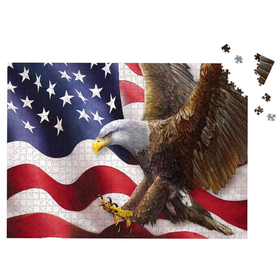 Briarwood Lane Everyday Jigsaw Puzzle 1000 Pieces Adult Finished Size 29.5x19.68 American Freedom Eagle Puzzle For Game Night