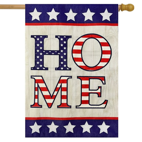 Briarwood Lane American Home Burlap House Flag