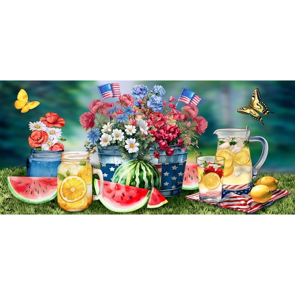 Briarwood Lane Summer American Lemonade Mini Mat 22x10 Indoor Outdoor For Summer Doormat