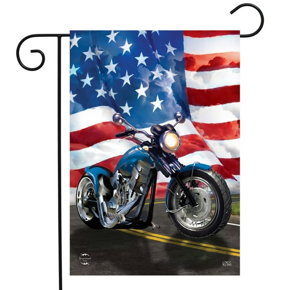 Briarwood Lane American Motorcycle Patriotic Garden Flag