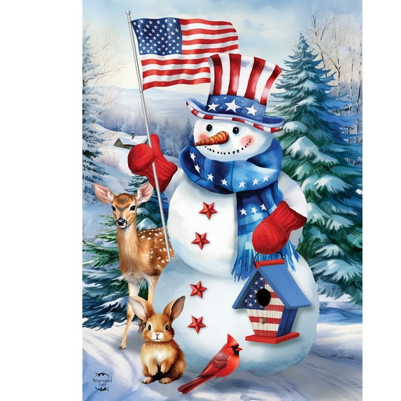 Briarwood Lane Winter Garden Flag 12x18 For Outdoor American Snowman For Winter Garden Flag Flags For Outside