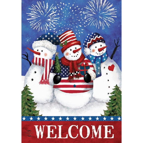 Briarwood Lane Garden Flag 12x18 For Outdoor American Snowmen Winter For Winter Garden Flag Flags For Outside