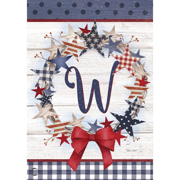 Briarwood Lane Everyday Garden Flag 12x18 For Outdoor American Wreath Monogram W Garden Flag Flags For Outside