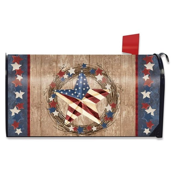 Briarwood Lane Americana 8” x 21” All-Weather Vinyl Magnetic Mailbox Cover, (Total 3 Count)
