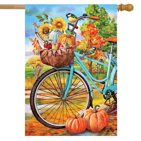 Briarwood Lane Autumn Bicycle House Flag