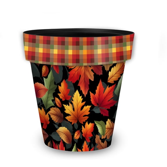 Briarwood Lane Fall Planter 11.75" x 11" x 11" Autumn Color Leaves Medium For Fall Planter
