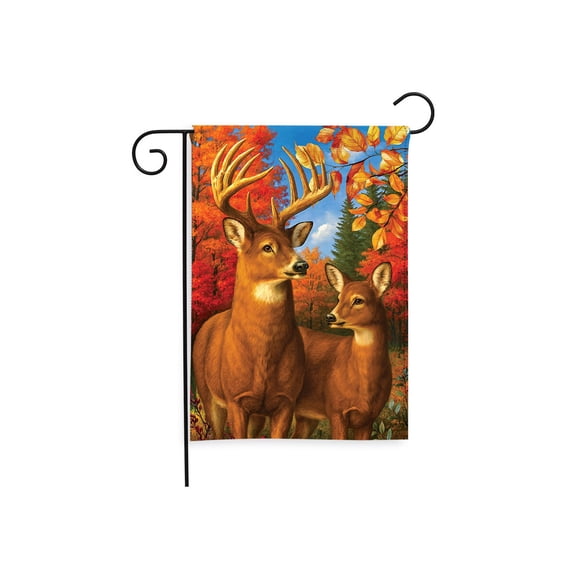 Briarwood Lane Fall Garden Flag 12x18 For Outdoor Autumn Deer Pair For Fall Garden Flag Flags For Outside