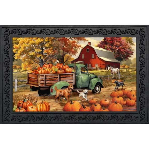 Briarwood Lane Fall Doormat 30x18 Indoor Outdoor Autumn Farm For Fall Doormat