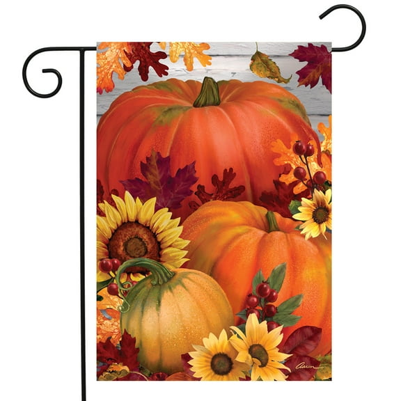 Briarwood Lane Autumn Pumpkin Trio Garden Flag