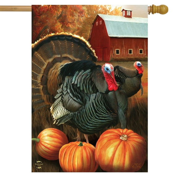 Briarwood Lane Autumn Turkeys House Flag