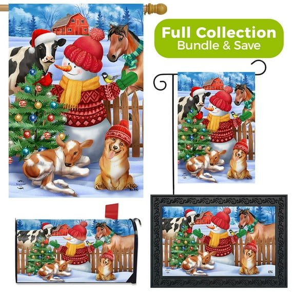 Briarwood Lane Barnyard Snowman Christmas Design Collection
