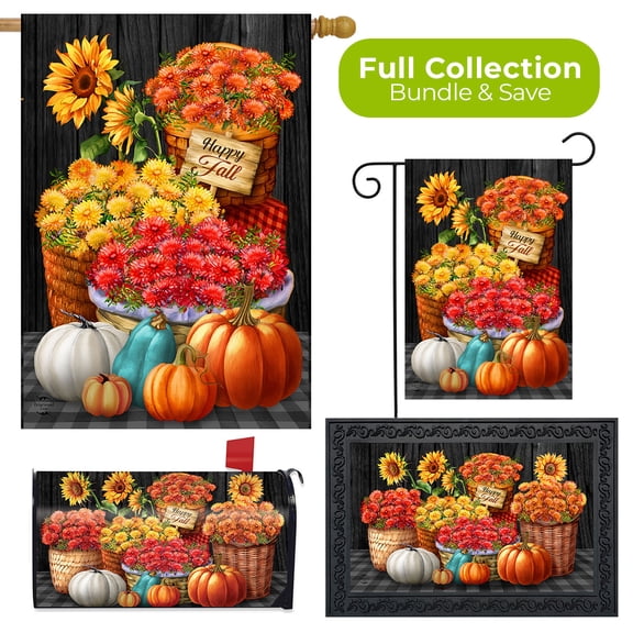 Briarwood Lane Baskets of Mums Four Piece Collection