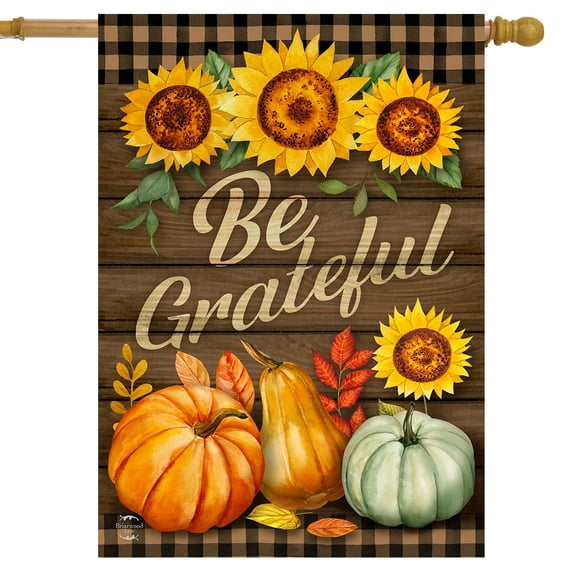 Briarwood Lane Be Grateful Fall Double-Sided House Flag