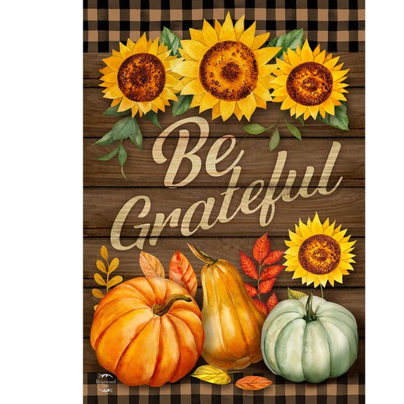 Briarwood Lane Double Sided House Flag 40x28 For Outdoor Be Grateful Fall For Fall House Flag